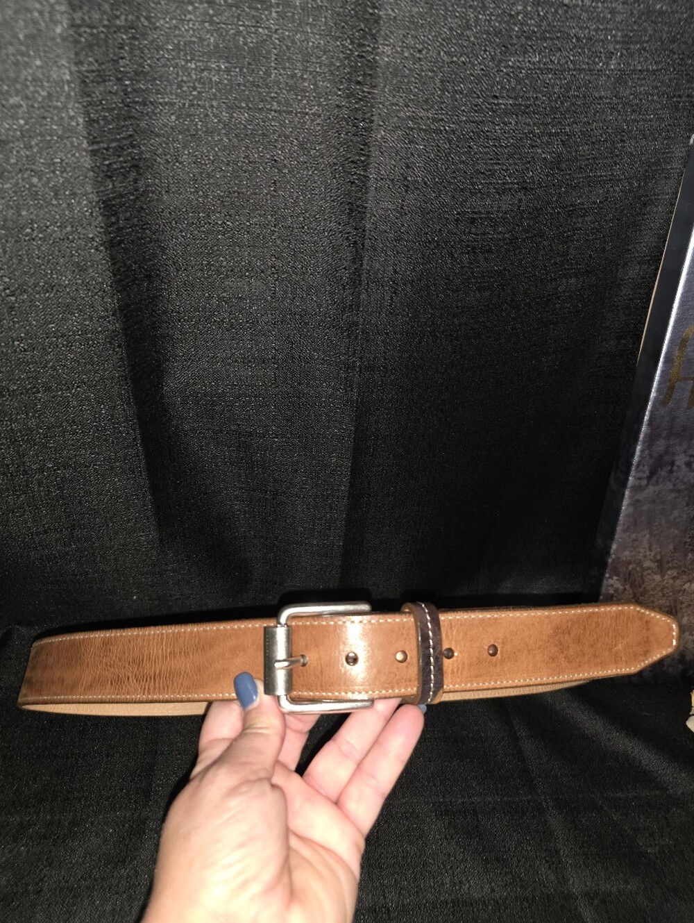 NWOT MARTIN DINGMAN Brown Leather Men’s Belt Camo Accent Buckle Made In Italy
